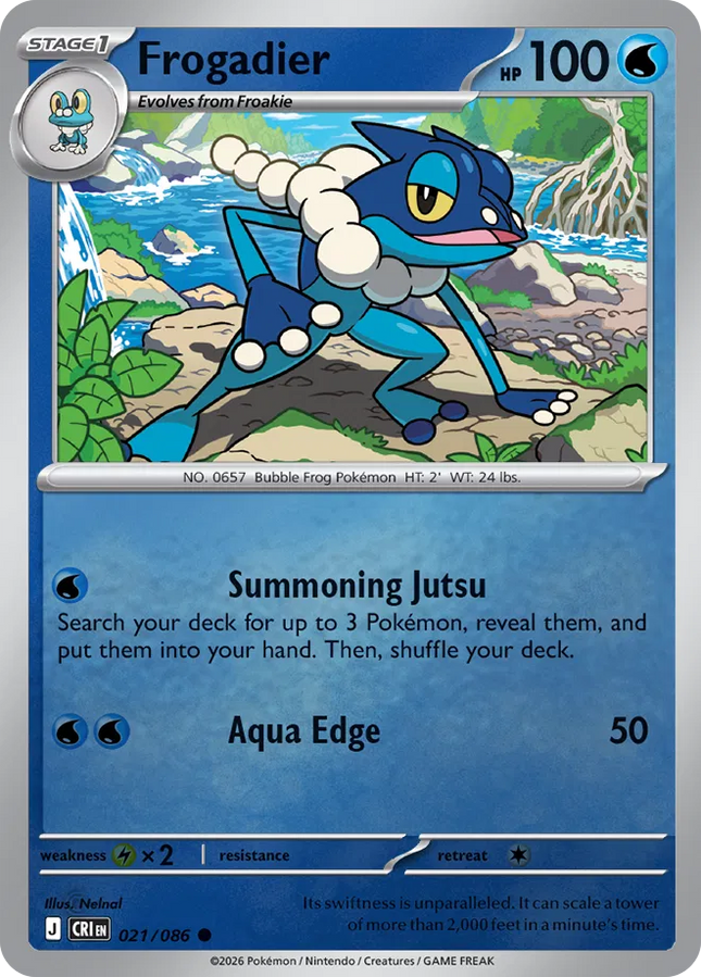 Frogadier Chaos Rising Common 021/086 Reverse Holofoil