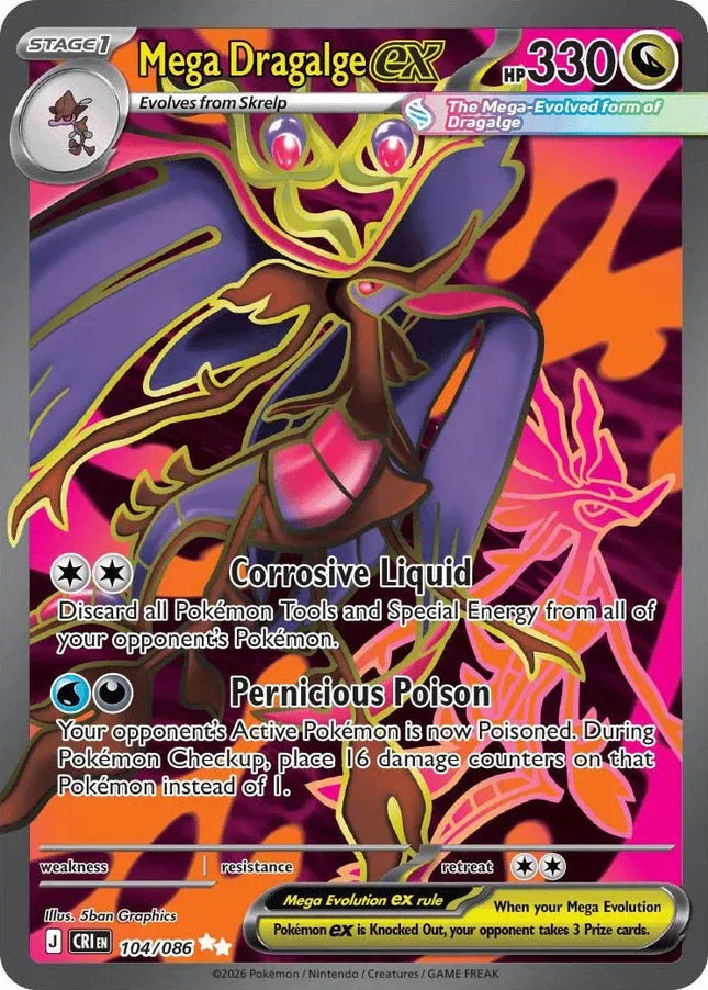 Mega Dragalge ex Chaos Rising Ultra Rare 104/086