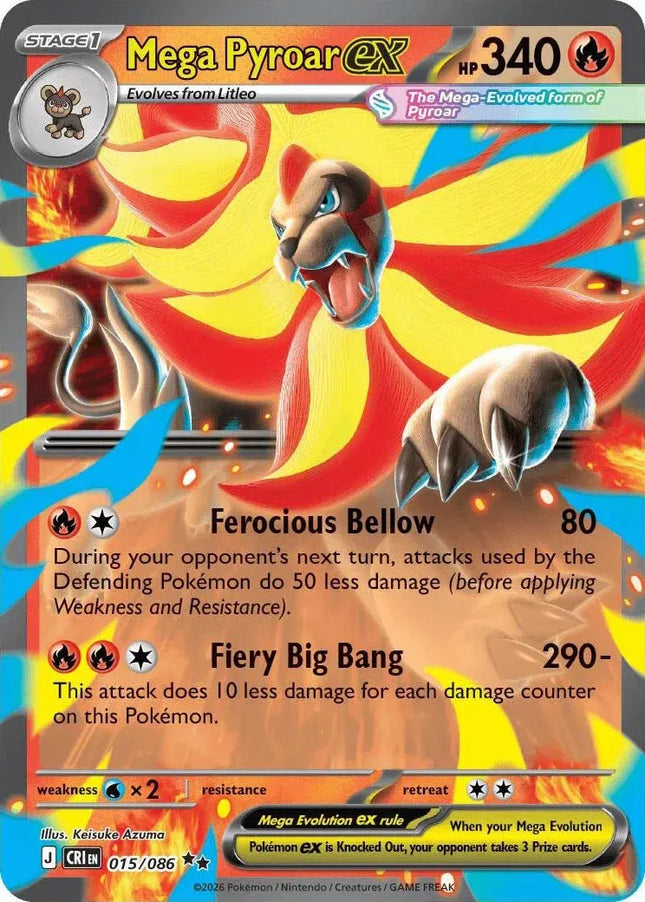 Mega Pyroar ex Chaos Rising Double Rare 015/086