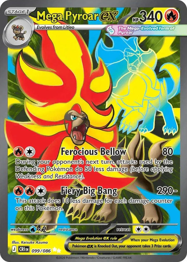 Mega Pyroar ex Chaos Rising Ultra Rare 099/086