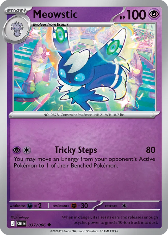 Meowstic Chaos Rising Uncommon 037/086 Reverse Holofoil