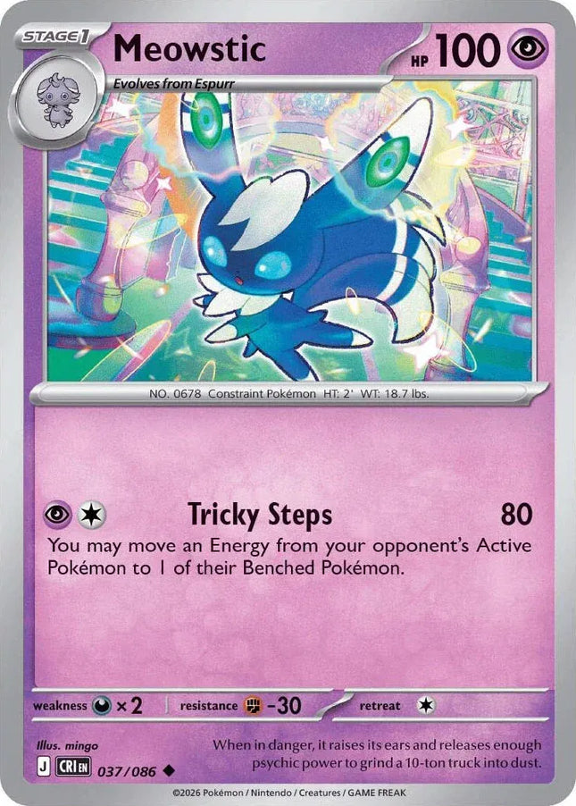 Meowstic Chaos Rising Uncommon 037/086 Reverse Holofoil