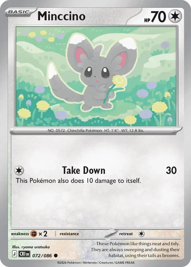 Minccino Chaos Rising Common 072/086 Reverse Holofoil