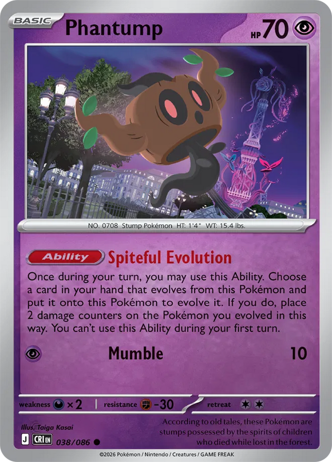 Phantump Chaos Rising Common 038/086 Reverse Holofoil