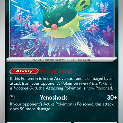 Qwilfish Chaos Rising Common 052/086 Reverse Holofoil