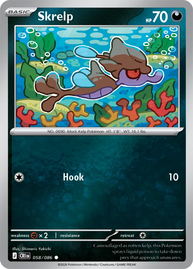 Skrelp Chaos Rising Common 058/086 Reverse Holofoil