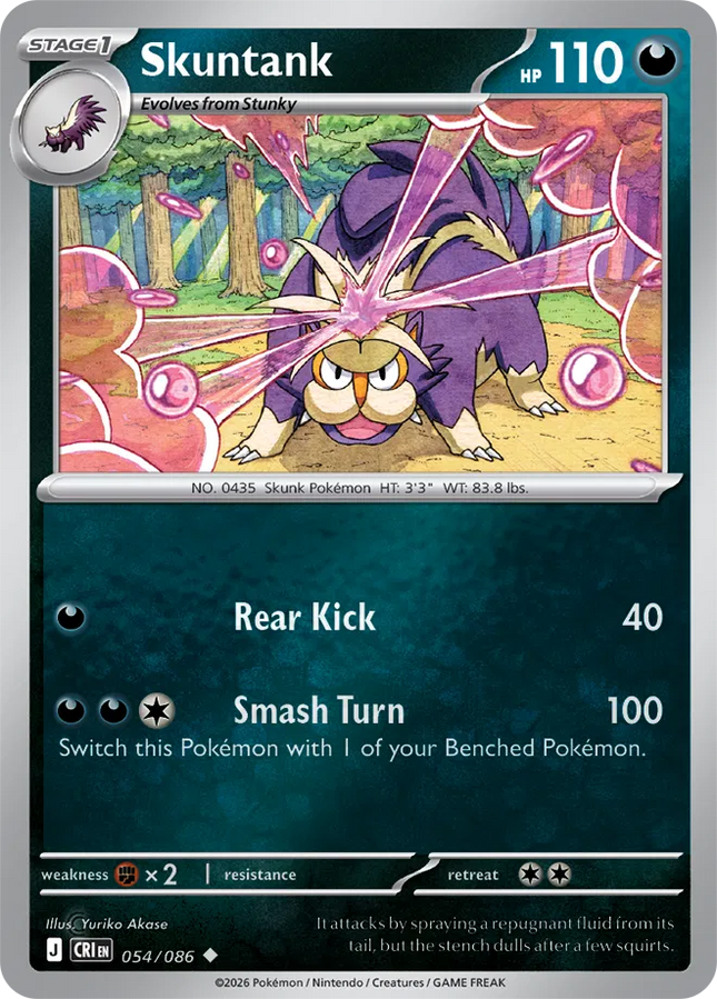 Skuntank Chaos Rising Uncommon 054/086 Reverse Holofoil