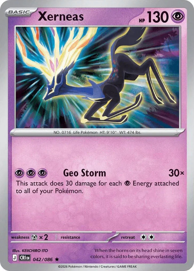 Xerneas Chaos Rising Rare 042/086 Holofoil
