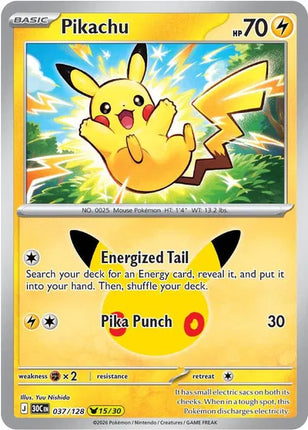 Pikachu 30th Celebration None 037/128 Holofoil