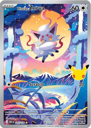 Hisuian Zorua 30th Celebration Illustration Rare 145/128