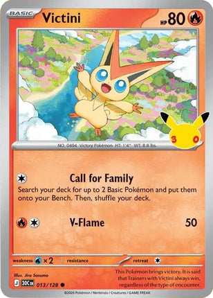 Victini 30th Celebration Common 013/128 Holofoil