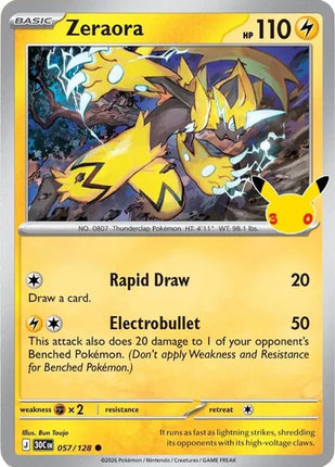 Zeraora 30th Celebration Common 057/128 Holofoil