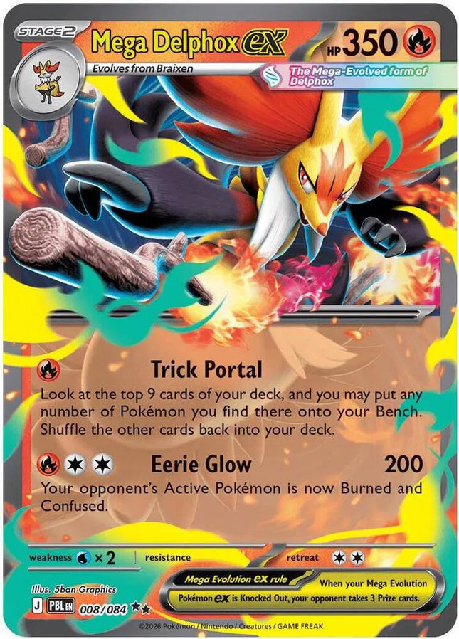 Mega Delphox ex Pitch Black Double Rare 008/084