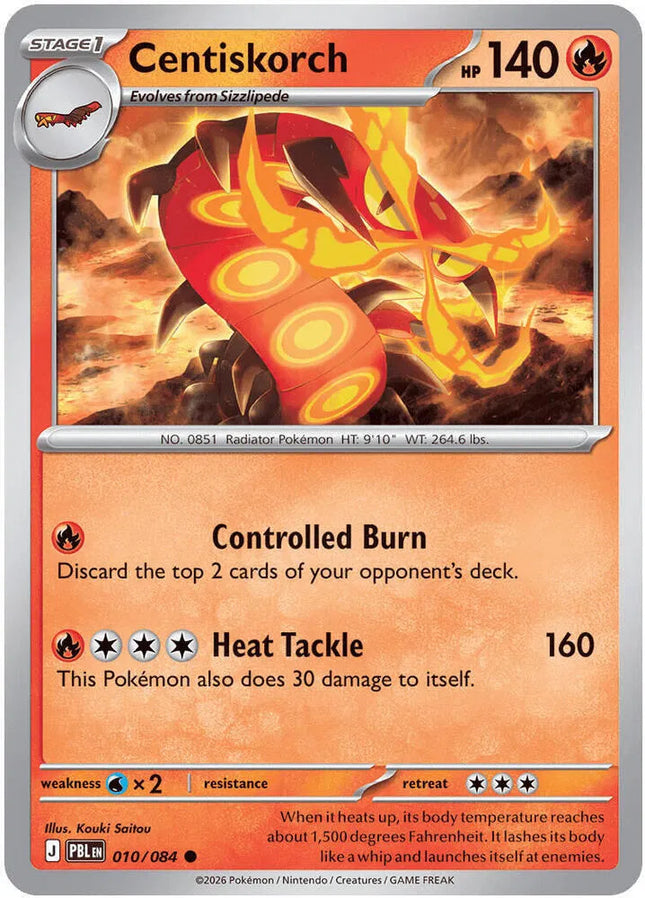 Centiskorch Pitch Black Common 010/084 Reverse Holofoil