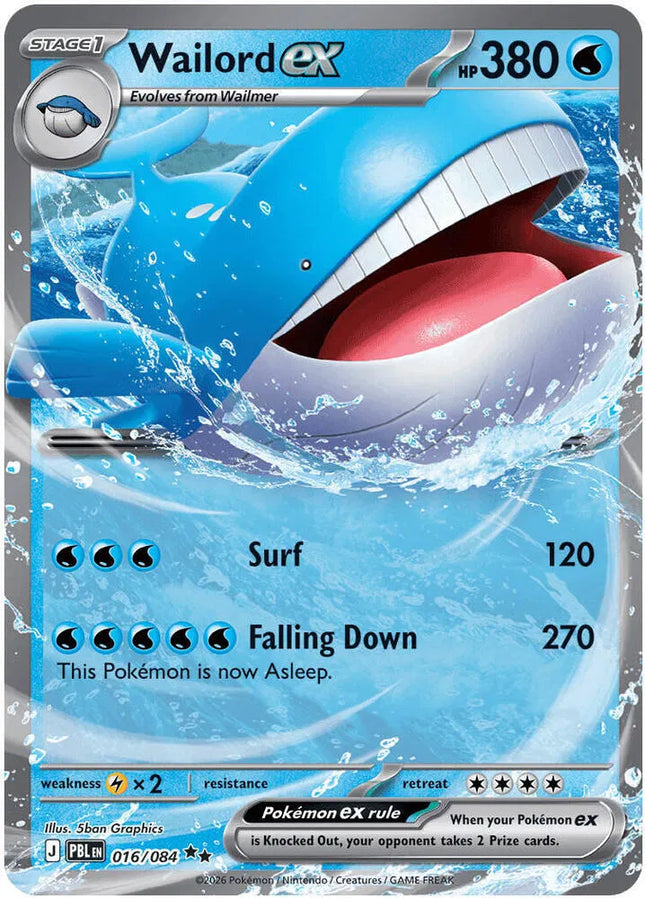 Wailord ex Pitch Black Double Rare 016/084