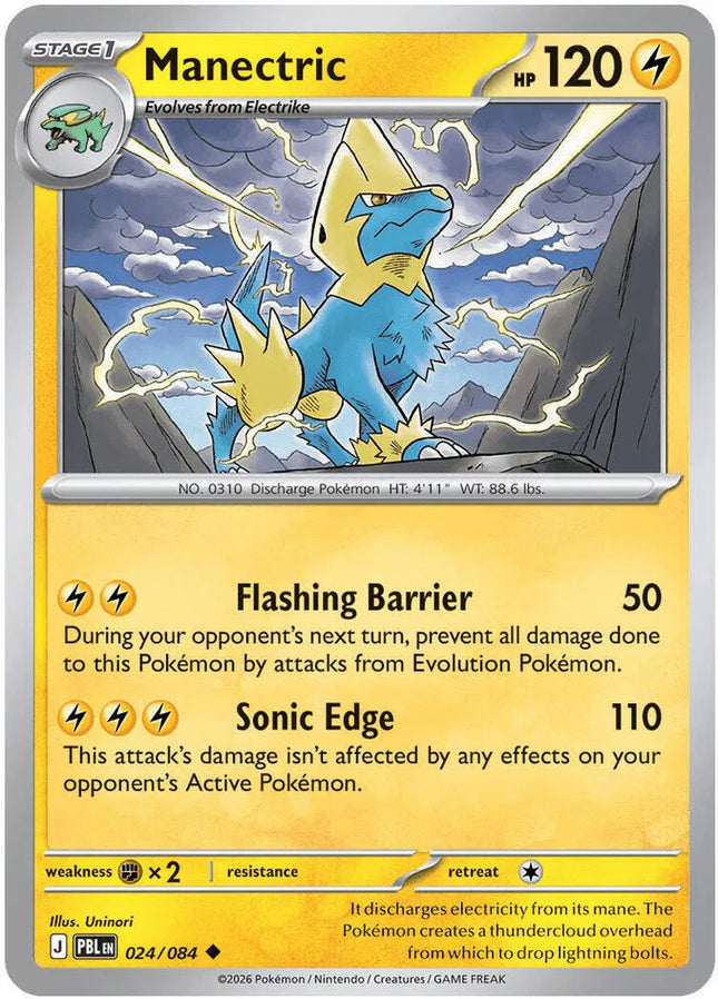 Manectric Pitch Black Uncommon 024/084 Reverse Holofoil