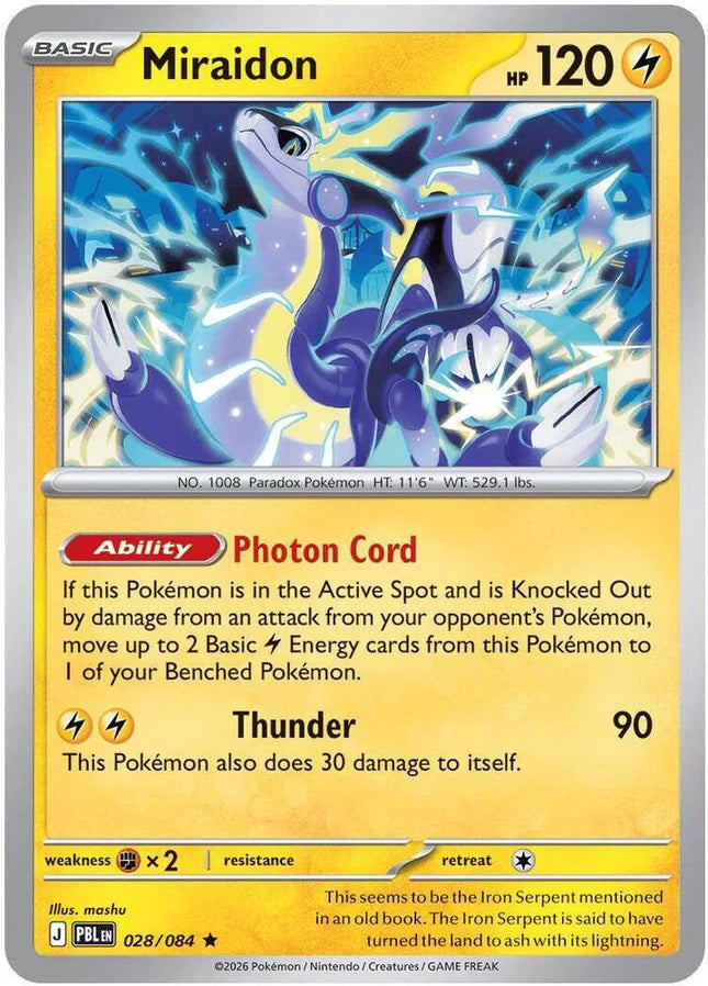 Miraidon Pitch Black Rare 028/084 Reverse Holofoil