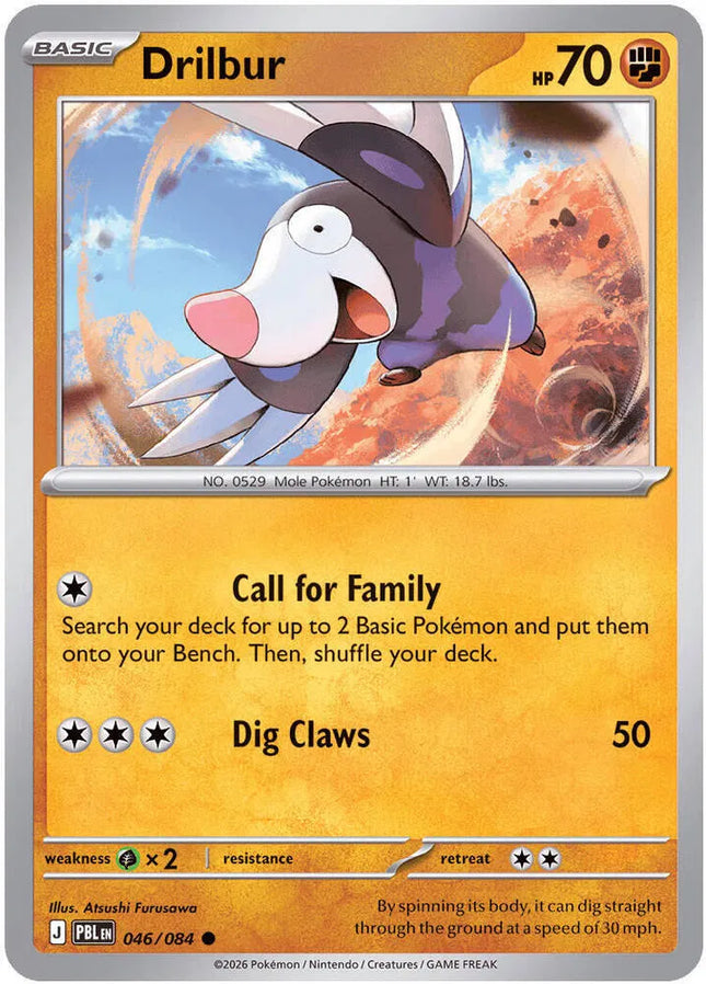 Drilbur Pitch Black Common 046/084 Reverse Holofoil