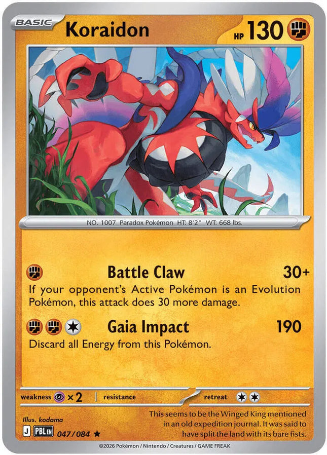 Koraidon Pitch Black Rare 047/084 Reverse Holofoil