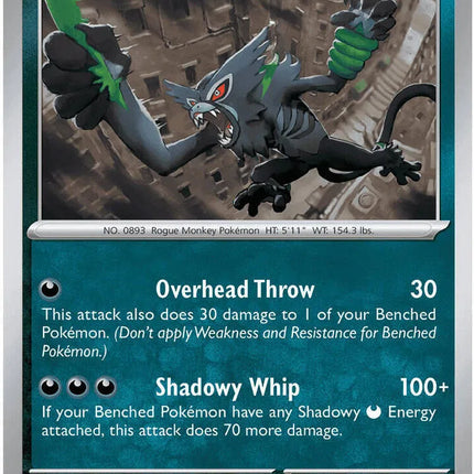 Zarude Pitch Black Rare 056/084 Reverse Holofoil