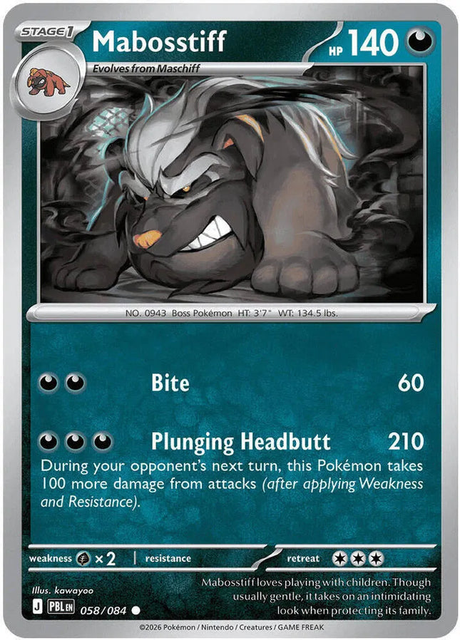 Mabosstiff Pitch Black Common 058/084 Reverse Holofoil