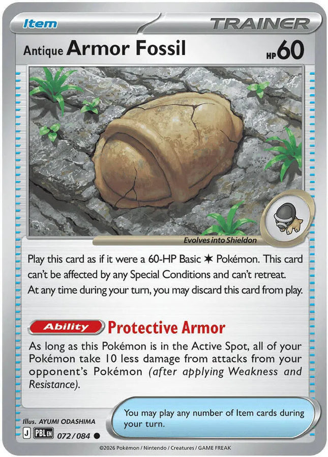 Antique Armor Fossil Pitch Black Common 072/084