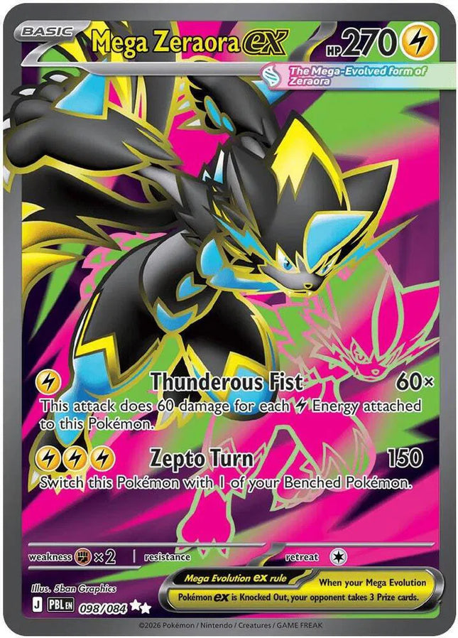 Mega Zeraora ex Pitch Black Ultra Rare 098/084