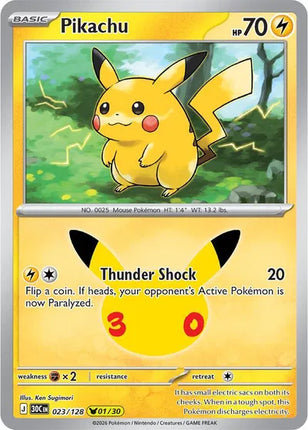 Pikachu 30th Celebration None 023/128 Holofoil