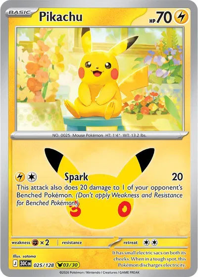 Pikachu 30th Celebration None 025/128 Holfoil