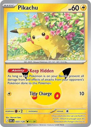 Pikachu 30th Celebration None 033/128 Holofoil