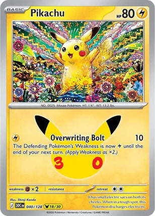 Pikachu 30th Celebration None 040/128 Holofoil