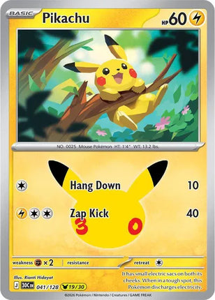 Pikachu 30th Celebration None 041/128 Holfoil