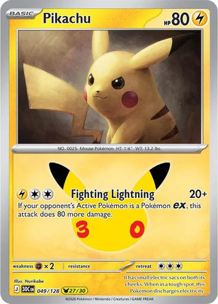 Pikachu 30th Celebration None 049/128 Holofoil