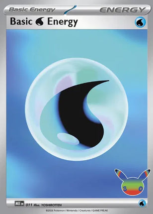 Basic Water Energy - 011 (30th Celebration) MEE: Mega Evolution Energies Futuristic Rare
