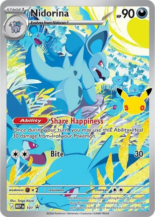 Nidorina - 101 (30th Celebration) Mega Evolution Promos Promo 101 (SEALED)