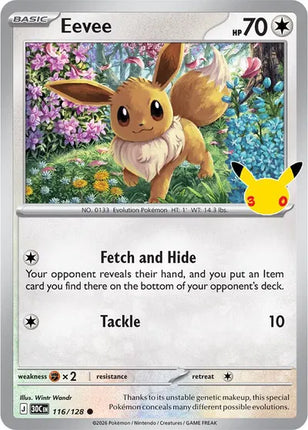 Eevee 30th Celebration Common 116/128 Holofoil
