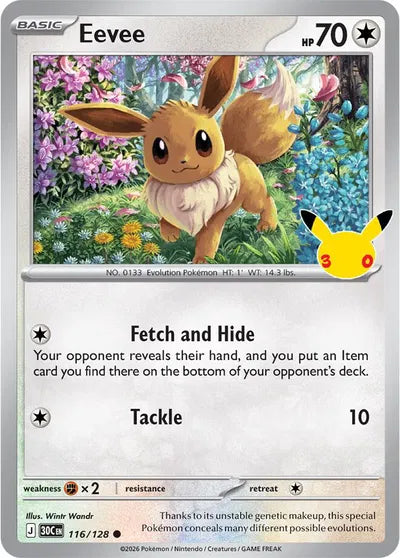 Eevee 30th Celebration Common 116/128 Holofoil