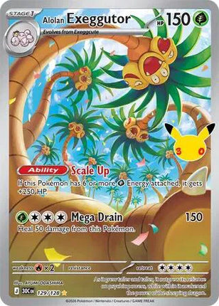 Alolan Exeggutor 30th Celebration Illustration Rare 129/128