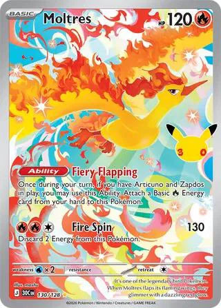 Moltres 30th Celebration Illustration Rare 130/128