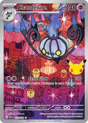 Chandelure 30th Celebration Illustration Rare 137/128