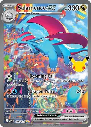 Salamence ex 30th Celebration Special Illustration Rare 156/128