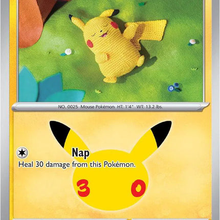Pikachu 30th Celebration Pikachu Rare 027/128 Holofoil