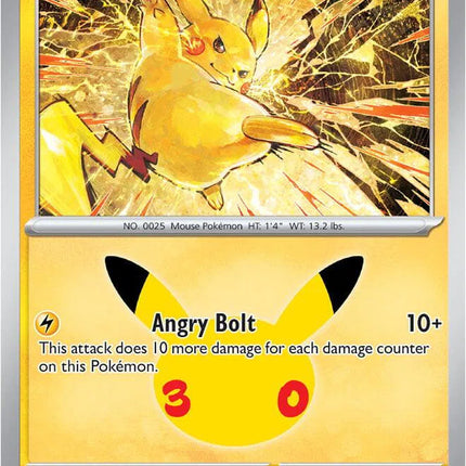 Pikachu 30th Celebration Pikachu Rare 052/128 Holofoil