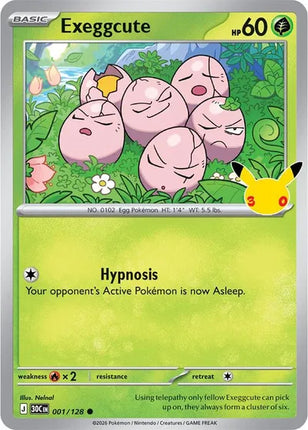 Exeggcute 30th Celebration Common 001/128 Holofoil