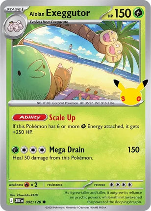 Alolan Exeggutor 30th Celebration Common 002/128 Holofoil