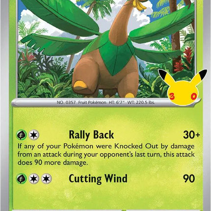 Tropius 30th Celebration Common 005/128 Holofoil