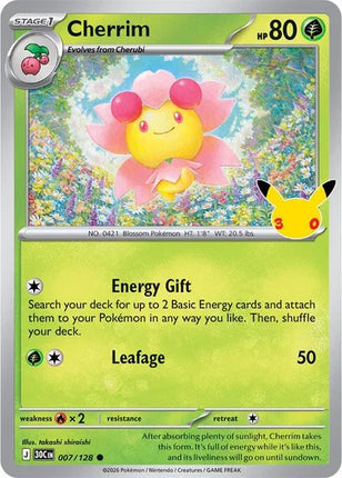 Cherrim 30th Celebration Common 007/128 Holofoil