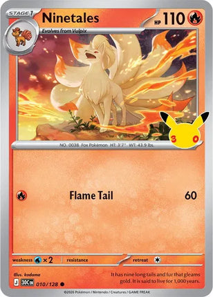 Ninetales 30th Celebration Common 010/128 Holofoil