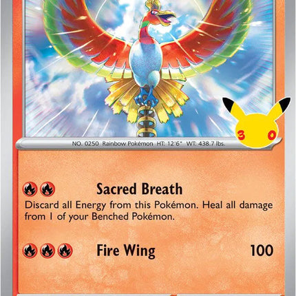 Ho-Oh 30th Celebration Rare 012/128 Holofoil