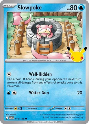 Slowpoke 30th Celebration Common 016/128 Holofoil